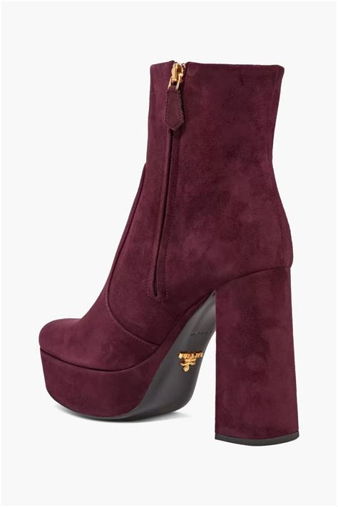 prada lug-sole leather ankle boots|prada suede platform ankle boots.